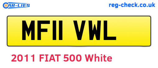 MF11VWL are the vehicle registration plates.
