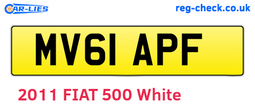 MV61APF are the vehicle registration plates.