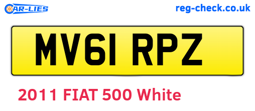 MV61RPZ are the vehicle registration plates.