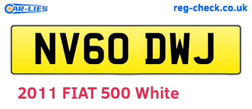 NV60DWJ are the vehicle registration plates.