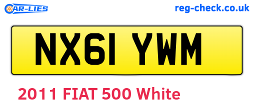 NX61YWM are the vehicle registration plates.