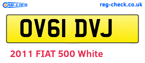 OV61DVJ are the vehicle registration plates.