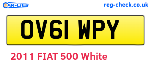 OV61WPY are the vehicle registration plates.