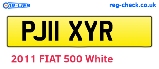 PJ11XYR are the vehicle registration plates.
