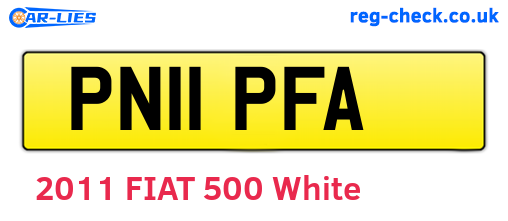 PN11PFA are the vehicle registration plates.