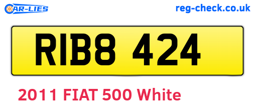 RIB8424 are the vehicle registration plates.