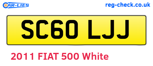 SC60LJJ are the vehicle registration plates.