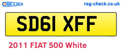 SD61XFF are the vehicle registration plates.