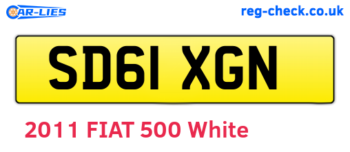 SD61XGN are the vehicle registration plates.