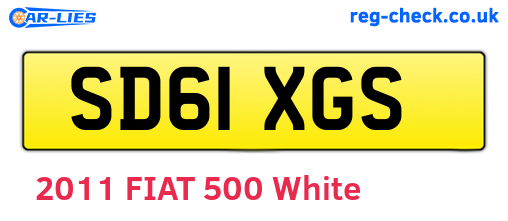 SD61XGS are the vehicle registration plates.