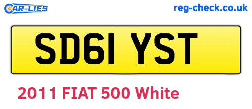 SD61YST are the vehicle registration plates.