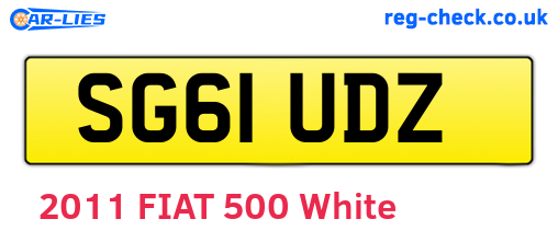 SG61UDZ are the vehicle registration plates.