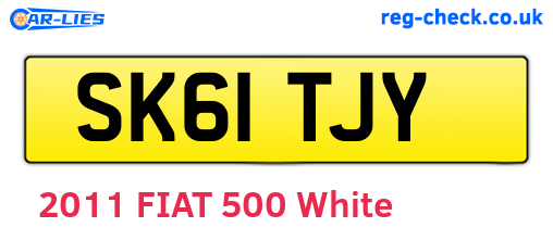 SK61TJY are the vehicle registration plates.