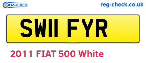 SW11FYR are the vehicle registration plates.
