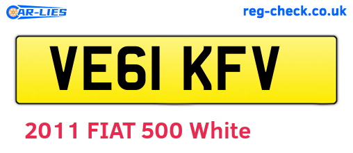 VE61KFV are the vehicle registration plates.