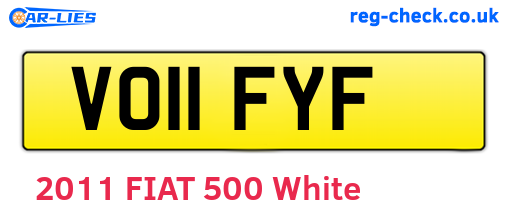 VO11FYF are the vehicle registration plates.