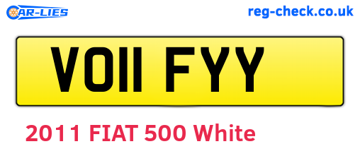 VO11FYY are the vehicle registration plates.