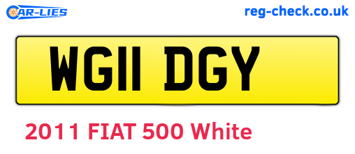 WG11DGY are the vehicle registration plates.