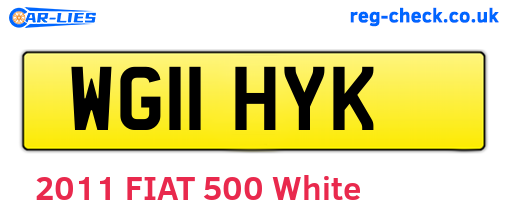 WG11HYK are the vehicle registration plates.