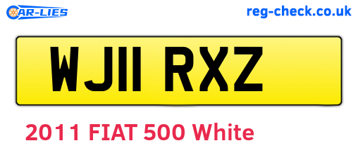 WJ11RXZ are the vehicle registration plates.
