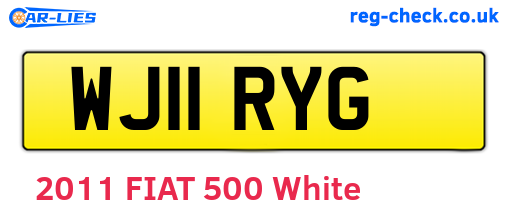 WJ11RYG are the vehicle registration plates.