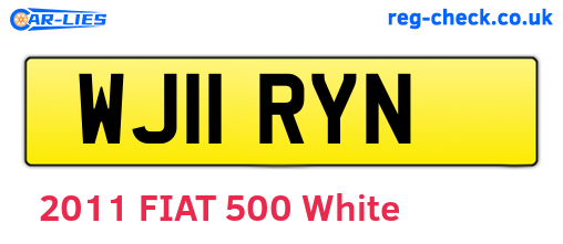 WJ11RYN are the vehicle registration plates.