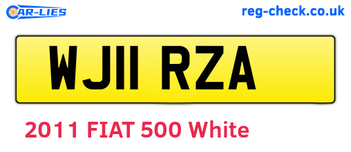 WJ11RZA are the vehicle registration plates.