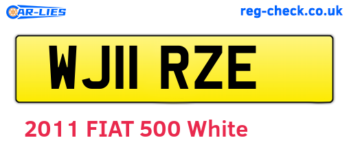 WJ11RZE are the vehicle registration plates.