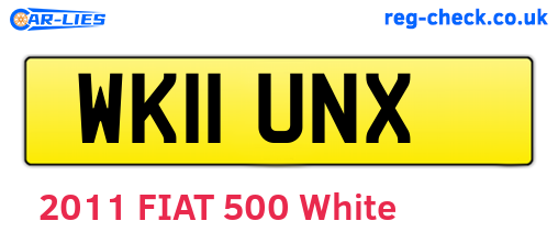 WK11UNX are the vehicle registration plates.