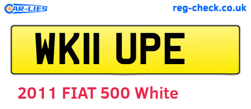 WK11UPE are the vehicle registration plates.