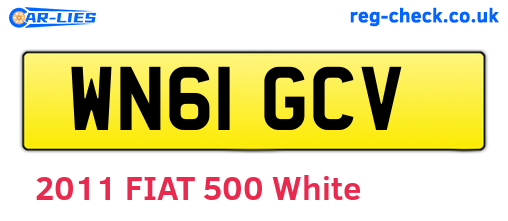 WN61GCV are the vehicle registration plates.