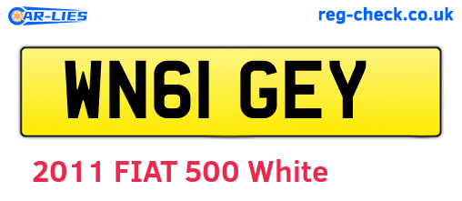 WN61GEY are the vehicle registration plates.