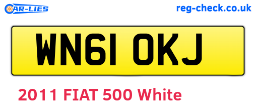WN61OKJ are the vehicle registration plates.