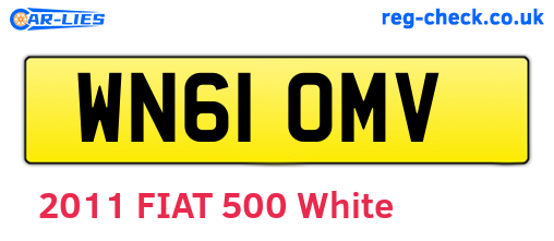 WN61OMV are the vehicle registration plates.