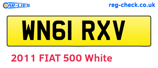 WN61RXV are the vehicle registration plates.