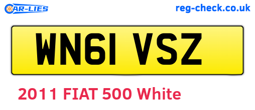 WN61VSZ are the vehicle registration plates.