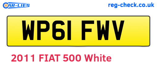 WP61FWV are the vehicle registration plates.