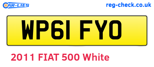 WP61FYO are the vehicle registration plates.