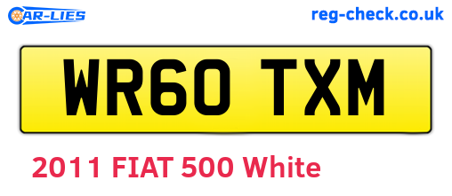 WR60TXM are the vehicle registration plates.