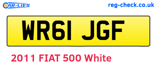 WR61JGF are the vehicle registration plates.