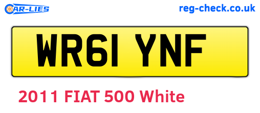 WR61YNF are the vehicle registration plates.