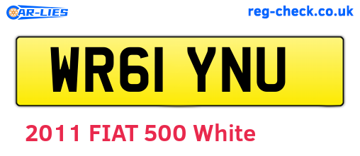 WR61YNU are the vehicle registration plates.