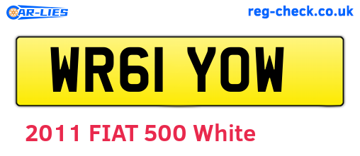 WR61YOW are the vehicle registration plates.