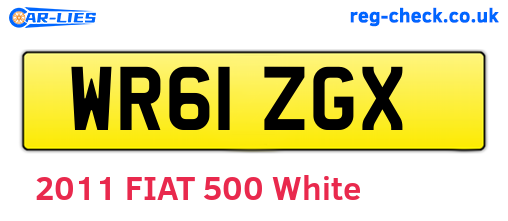 WR61ZGX are the vehicle registration plates.