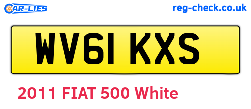WV61KXS are the vehicle registration plates.