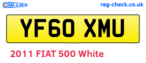 YF60XMU are the vehicle registration plates.