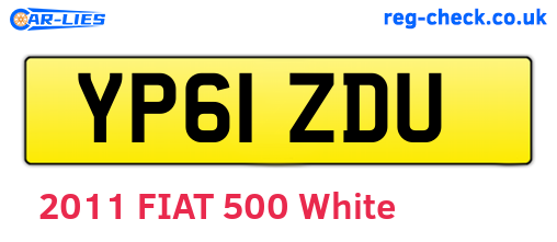 YP61ZDU are the vehicle registration plates.