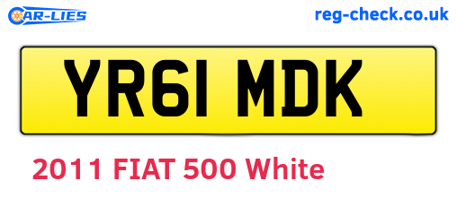 YR61MDK are the vehicle registration plates.