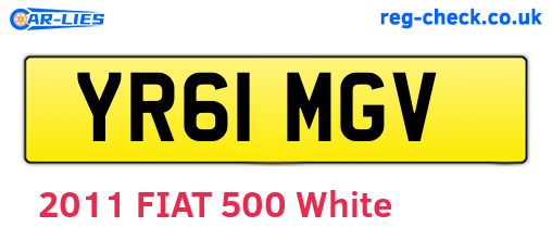 YR61MGV are the vehicle registration plates.