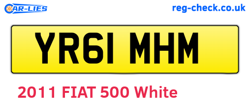 YR61MHM are the vehicle registration plates.